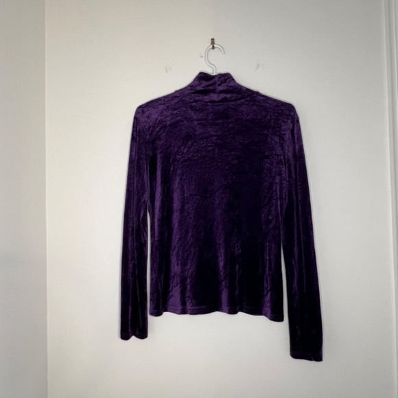 Vintage GAP Velour Velvet Jewel Tone Purple Top Long Sleeve - Picture 7 of 8